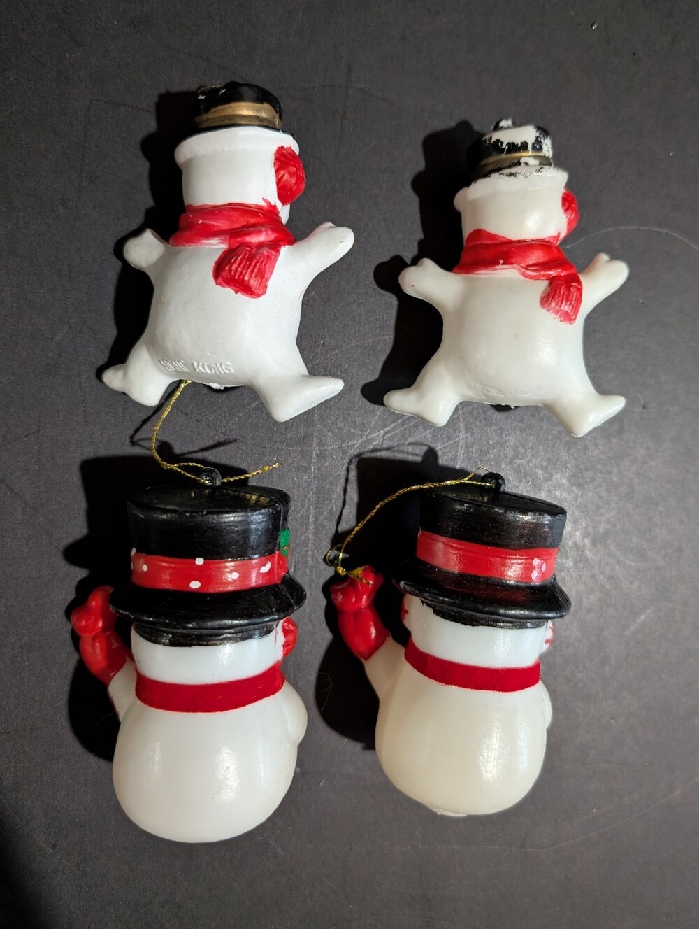 VTG Blow Mold Tree Ornaments Lot Of 14 Santa Snowman Stocking - Picture 3 of 11